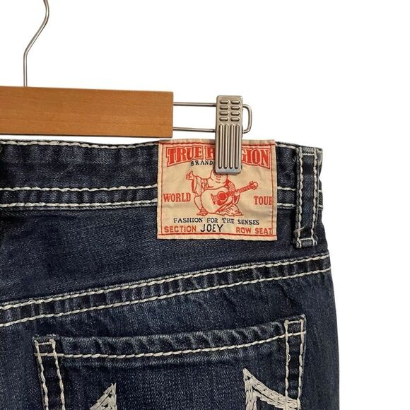 True Religion Joey Low Rise Straight Leg Dark Wash Jeans Size 32 - Picture 4 of 7